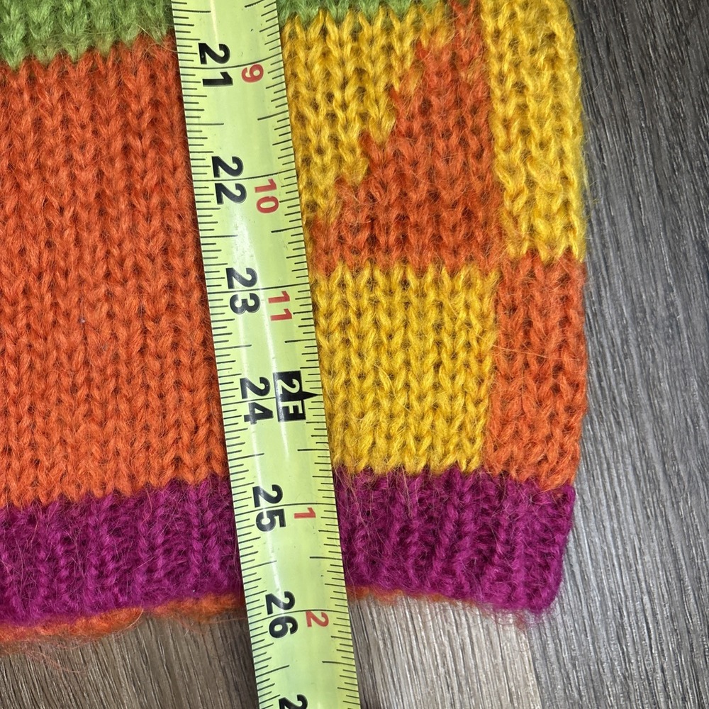 Vtg The Limited Knit Sweater Women's M/L Mohair 90s Rainbow Geometric Colorblock - Picture 6 of 8